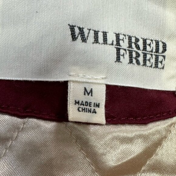 Aritzia WilfredFree Toulin Embroidered Satin Bomber Jacket Quilted Pockets Zip M - Picture 10 of 16